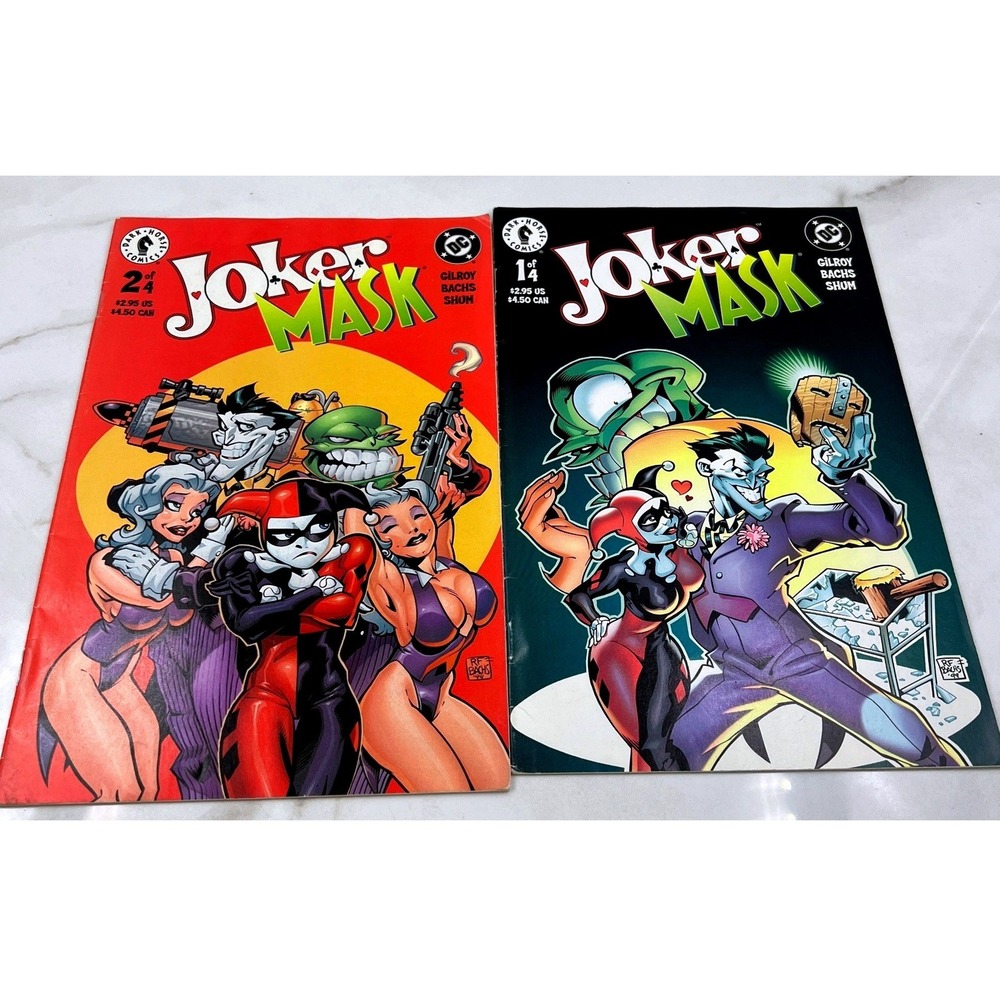 Joker Mask Comic Book Lot Issues 1 & 2 DC Dark Horse Crossover Harley Quinn 2000 - Picture 1 of 5